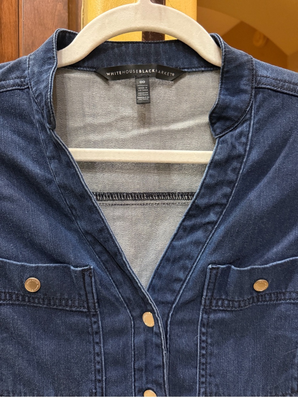 White House Black Market Dark Blue Denim Utility Jumpsuit with Belt 00 - Picture 5 of 5
